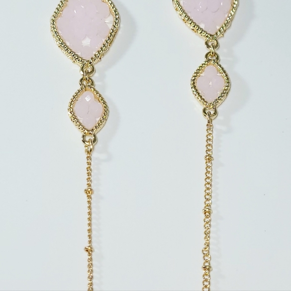 NWT-AMRITA SINGH-LIGHT PINK CRYSTALS AND GOLD NECKLACE - Picture 4 of 8